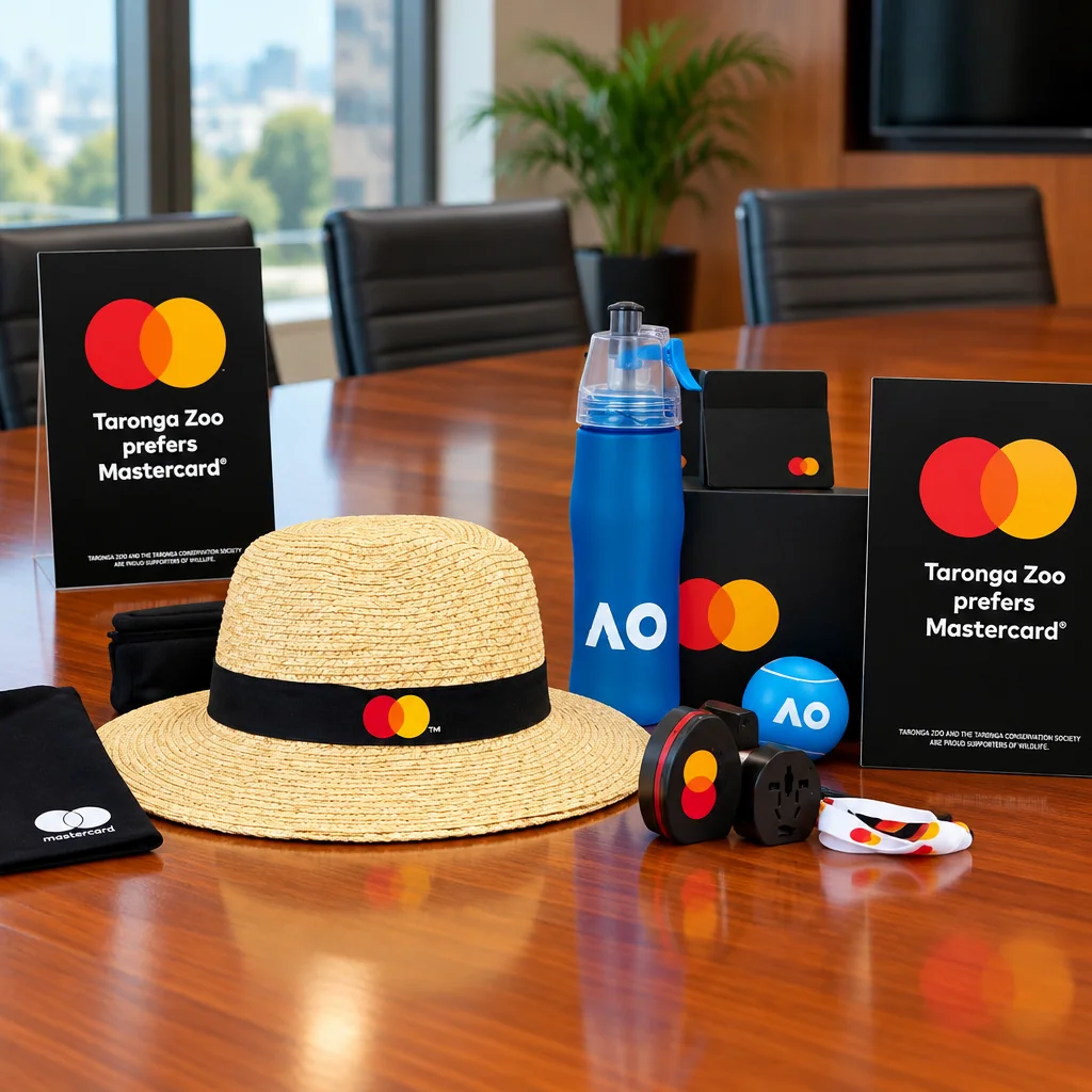 Mastercard at Taronga Zoo branded merch by Out There Branding